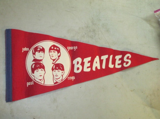 Beatles Pennant Red White Blue - 1964 - 1965 - con 363
