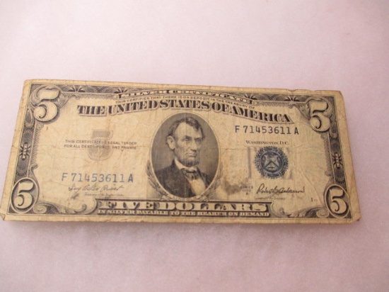 1953-A $5.00 Silver Certificate - con 572