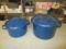 Two Large Blueware Pots and Lids -> Will not be Shipped! <- con 12