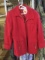 Women's Red Wool Coat - Size 8 - con 12