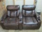 Leather Double Recliner - Electric with LED Cup Holder - Works -> Will not be Shipped! <- con 505
