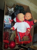 Mini Radio Flyer and Twin Dolls - Christmas lights and Ornaments -> Will not be Shipped! <- con 12