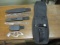 3 pc Buck Skin Knife set with Case - con 509