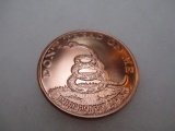 One Oz Copper Coin - Don't Tread on Me - con 346