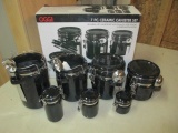 7pc Ceramic Canister Set - Two Missing Lids -> Will not be Shipped! <- con 576