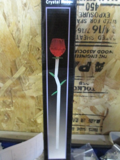 13" Long Stem Crystal Rose - con 305