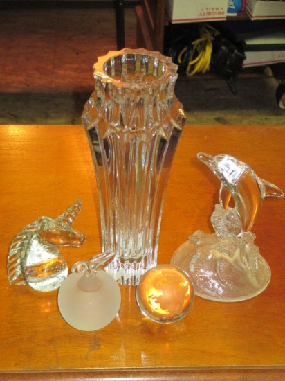 5 Pieces - Blown Glass and Crystal - con 548