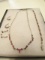 .925 Silver and Rubies - Necklace and Earrings - con 757