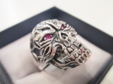Sterling Silver Skull Ring - Size 9.25 - con 583