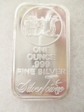 1 Troy Oz .999 Fine Silver Bar - UNC - con 200
