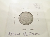 1877 Switzerland 1/2 Franc .835 Silver - con 200