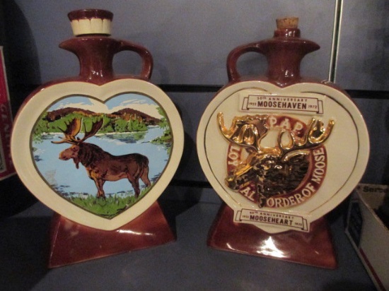 Two Jim Beam Vintage Moosehaven Decanters -> <- con 757