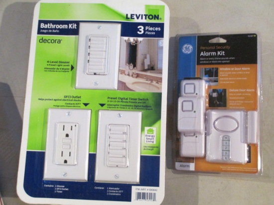 New Leviton 3 Pc Electrical Outlet Bathroom Kit, Alarm Kit - New - con 317