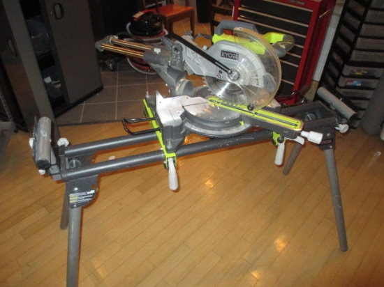 Ryobi 10 inch Compound Slide Miter Saw and Stand working Will Not Be Shipped con 75