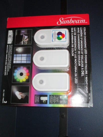 New 3 Pack Sunbeam Color Changing LED Night Lights con 576