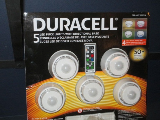 Set of 5 Duracell Puck Lights with Directional Base con 576