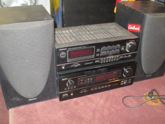 Kenwood and Denon Stereo system W/Speakers Untested Will Not Be Shipped con 75