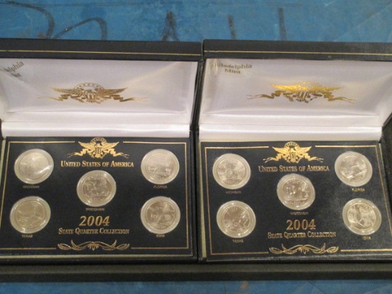 2 Sets of State Quarters in Presentation boxes con 346