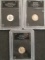 1945 Mercury Dime, 1916 Barber Dime, 1964 Roosevelt dime Slabbed con 346