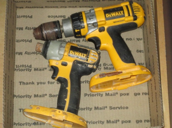 2 Dewalt 18V drill and impact no battery no charger con 576