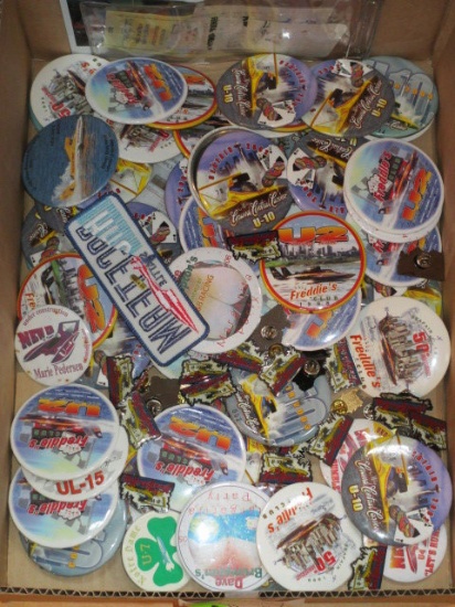 Lot of Hydroplane Buttons and Pins con 757