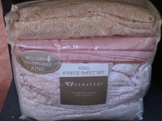 New King Size 6 Pc Sheet Set 300 Thread Count con 576