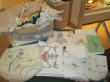 Large Lot of hand Stitched Linens Will Not Be Shipped con 585