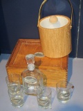 Halibut Serving set 4 glasses, Decanter and box Will Not Be Shipped con 757