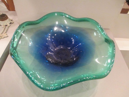 Blown Art Glass Bowl 12 in dia Will Not Be Shipped  con 757