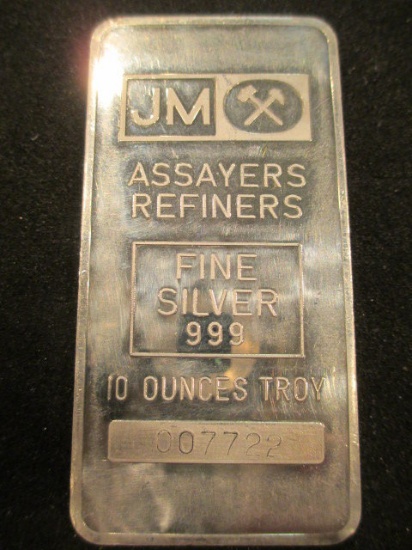 10 Troy Ounce .999 Fine Silver Bar serial numbered con 200