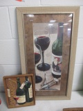 Wine Theme Art Lot - Framed and Titled -> Will not be Shipped! <- con 310