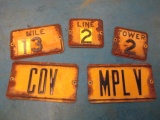 Old Electrical Field Marker signs - con 757