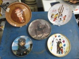 5 Native American Collector Plates and 2 Stands No Shipping con 12