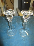 Pair of Crystal Candle Holders con 12