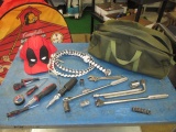US Bag w/misc tools, Bull Whip and Dead Pool Hat con 317