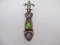 Sterling Silver Pendant - Purple amethyst and green Amethyst - con 583