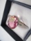 Sterling Silver Rings with Rose Quart stone - Size 8.5 - con 583