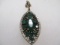 Sterling silver Pendant with Bronze Highlights, Emerald Stones  and White Topaz - con 583