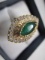 Sterling Silver Ring with Bronze Highlights, Emerald, Quartz and White Topaz - Size 6.5 - con 583