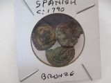 3 Spanish Coins Circa 1780 - con 583
