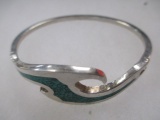 Sterling Silver Bracelet with Turquoise and Mexican .925 Sterling - con 583