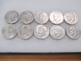 Lot of Ten Assorted Date Ike Dollars - con 943
