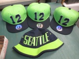 4 Seattle Hats - New - con 454