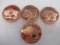 Four One Ounce Buffalo Copper Coins - con 346