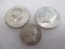 1964 Silver Quarter, two 40% Kennedy half Dollars - 1966, 1968 - con 11