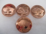 Four One Ounce Buffalo Copper Coins - con 346