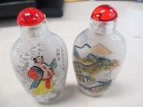 Chinese Glass - Reverse Painted - Snuff Bottle - Vintage - con 346