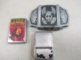 Two Zippos and Belt Buckle with Lighter - con 317
