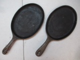 Two Oblong Cast-Iron Skillets - 9.5x7 -> Will not be Shipped! <- con 623