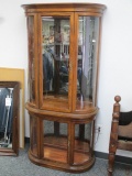 Bow Front Curio Cabinet can't find shelves still looking- 77x44x15 -> Will not be Shipped <- con22